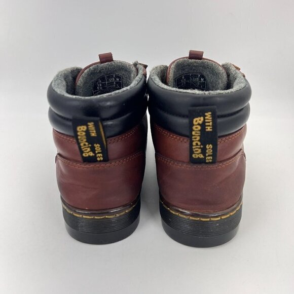Dr Martens Plaza Bouncing Soles Women Size 8 Mid Top Brown Canvas Ankle Boot - Picture 5 of 12
